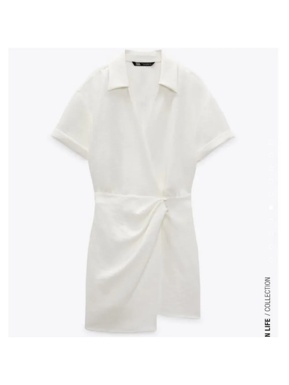 NWT Zara Faux Wrap Front White Dress - Picture 7 of 8